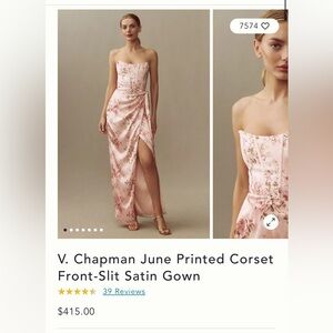 V. Chapman Pink Strapless Gown